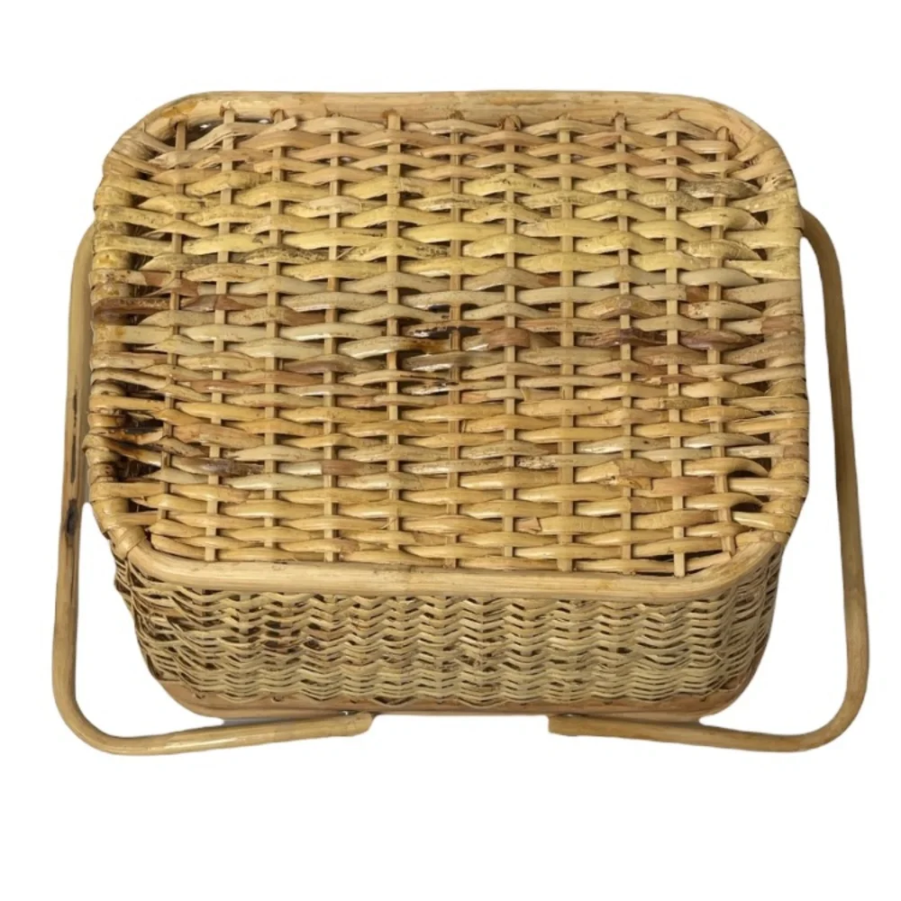 Vintage Picnic Basket Hand Woven Romantic Decor Large Hand Crafted High Quality